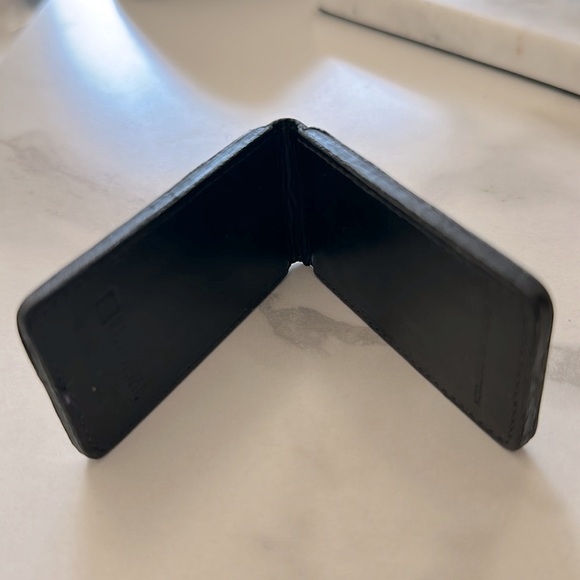 Vintage Preowned Black El Portal Genuine Leather Ostrich Money Clip Made In USA - Picture 7 of 7